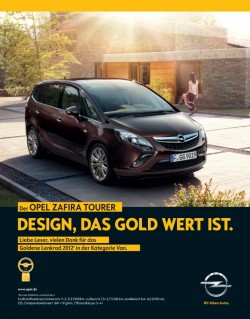 Opel Zafira Tourer получил награду «Золотой руль – 2012» фото 1